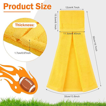 Shimeyao 3 Pcs Cotton Sports Football Towel with Closure Pitching Football Sweat Towel for Sports Gym Men Women Accessories(Yellow, White, and Red, Various)