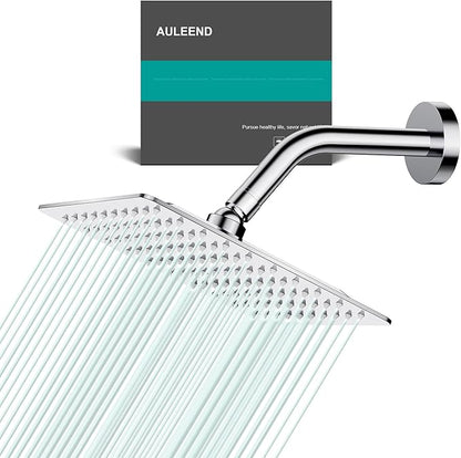 Square Rain Shower Head, High Flow Stainless Steel,Work with any decorative style，All Metal Rainfall Shower Head (Chrome, 8)