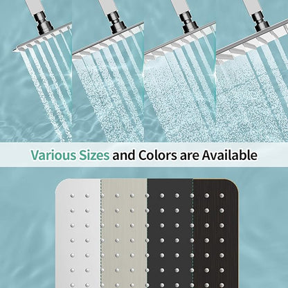 SR SUN RISE Luxury 10 Inch Large Square Stainless Steel Shower Head High Pressure Rainfall Showerhead Ultra Thin Water Saving Polished Chrome