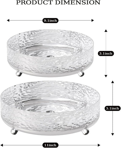 2 Pcs Lazy Susan Organizer, 9in &11in Elegant Lazy Susan Turntable Organizer, Modern Rotating Storage Organizer for Kitchen, Bathroom, Vanity, Countertop