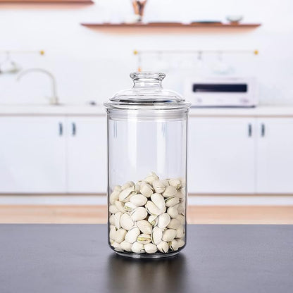 34oz Acrylic Storage Jar, Airtight Lid with Silicone Sealing Ring, Ideal Canister Container for Sugar, Tea, Spices, Herbs, Shells, Bath Salt, Christmas Decorative Apothecary Jars