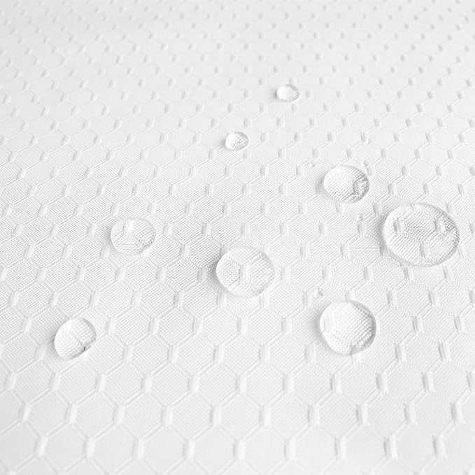 AooHome Extra Long 72x86 Inch Shower Curtain, Fabric Waffle Weave Decor Bath Curtain with Hooks, Weighted Hem, Heavy Weight, Water Repellent, White, 72 Width by 86 Height Inch