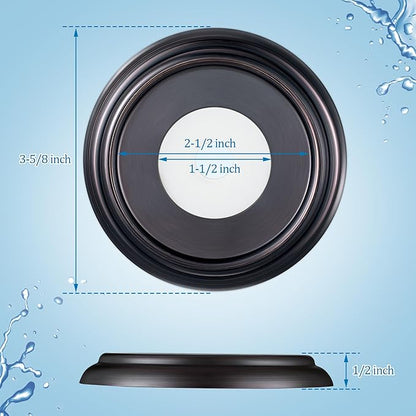 Enhon Metal Tub Spout Cover Ring, Bathroom Faucet Remodeling Wall Plate with Foam Gasket, 1-1/2 Inch ID and 3-5/8 Inch OD (Oil Rubbed Bronze)