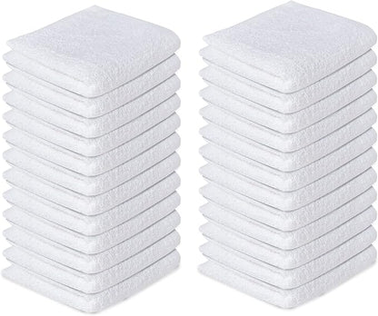 Softolle 100% Cotton Washcloths 24 Pack (12x12 Inches) Soft, Highly Absorbent Washcloth, Face Towels, Wash Cloths for Face, Ring Spun, Bulk Pack (Navy Blue/White, 24 Pack)