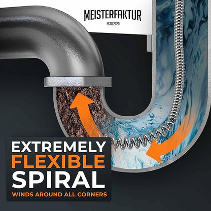 drain snake 3.0 [50 FT] - extremely long - Ideal plumbing snake for heavy & deep blockages - The drain auger for real do-it-yourselfers! (50 FT - 3/8 inch)