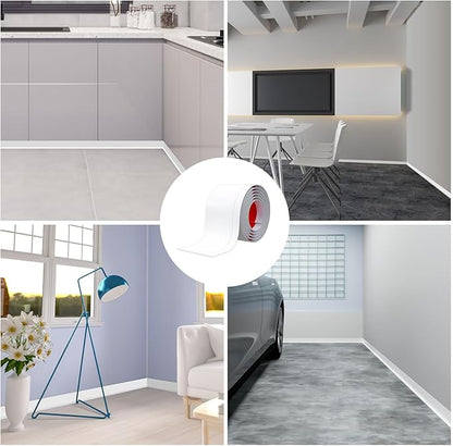 Duzzy Flexible Baseboard Molding Trim, 5 Inch(W) x 60 Feet(L) Peel and Stick Rubber Wall Trim Molding, Self-Adhesive Vinyl Wall Base Cove Base