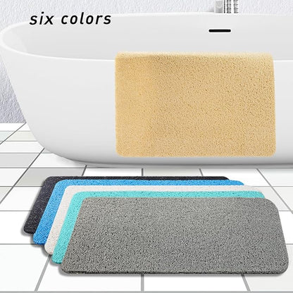 Asvin Soft Textured Bath, Shower, Tub Mat, 24x32 Inch, Phthalate Free, Non Slip Comfort Bathtub Mats with Drain, PVC Loofah Bathroom Mats for Wet Areas, Quick Drying