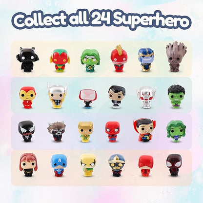 EvolutionUSA Black Epic Superhero Bath Bombs for Kids, 6 Super Hero Bath Bombs with Toy Inside, Lush Childrens Bathbombs, Organic Bathbomb with Surprise Inside, Fizzy Fun Superhero Bath Balls