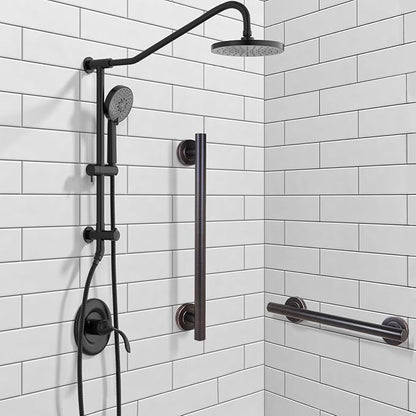 Lava Odoro Shower Grab Bar, Modern Stainless Steel Handicap Grab Bar for Bathtubs and Showers, Shower Safety Bar for Seniors Disabled, ADA-Compliant (Oil Rubbed Bronze, 24 Inch)