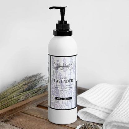 Archipelago Botanicals Lavender Lotion, Luxurious and Hydrating Lotion for Soft and Nourished Skin, Scented Body Lotion Free from Parabens, Phthalates and GMOs (18 oz)