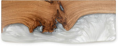 RWA Live Edge Floating Shelf – Unique Wood Floating Shelf for Wall Decor, Living Room, Bedroom, or Bathroom – Stylish Decorative Wall Shelves for Home & Office (Live Edge, Pearl - 12x6)