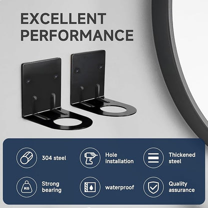 LEFTSTARER 4Pcs Soap Dispenser Wall Mount Bottle Holder, Shampoo Holder for Shower Wall, Shampoo Dispenser Holder for Bathroom Kitchen Toilet(4pcs Black)