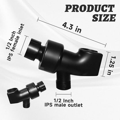 Plastic Shower Head Holder for Hand Held Showerhead Adjustable Shower Arm Mount for Connecting Shower Arm and Shower Hose，Premium ABS Bracket with Brass Swivel Ball Joint Connect (Black)