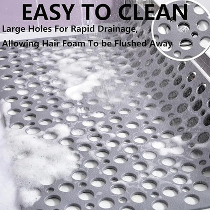 Casa and Beyond Shower Mat,Non Slip Bath Mat and Shower Mat with Suction Cups and Drain Holes,Bathroom Mat Easy to Clean Soft Machine Washable,Bathtub Mat Easy Dry&Cut (Pink,17" x 30"(Rectangular))