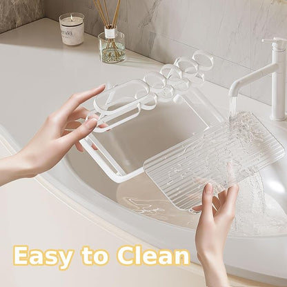 Electric Toothbrush Holder for Bathroom Countertop 5 Metal Slots Toothpaste Razor Mouthwash Organizer, White
