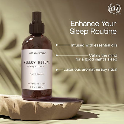 Muse Apothecary Pillow Ritual - Aromatic, Calming and Relaxing Pillow Mist, Linen and Fabric Spray - Infused with Natural Aromatherapy Essential Oils - 8 oz, Cara Orange + Fig + Blackberry Vanilla