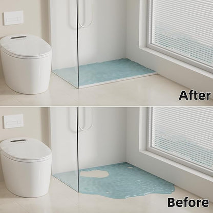 67 Inch Selfadhesive Shower Threshold Water Dam Silicone Waterproof Shower Barrier Water Stopper Bathroom and Kitchen Water Seal Strip for Dry and Wet Separation(White)