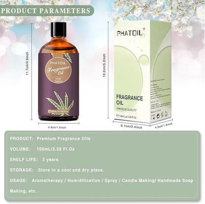 PHATOIL 3.38FL.OZ Sweet Tobacco Fragrance Oils for Aromatherapy, Essential Oils for Diffusers for Home, Perfect for Diffuser, DIY Candle and Soap Making, DIY Scented Products - 100ml