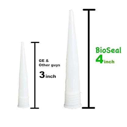 Clear BioSeal 100% Silicone Sealant Caulk Kitchen and Bath Grade, Waterproof and No Odor No Color Change 10.1 Ounce Cartridge, 25 Clear Tubes Box