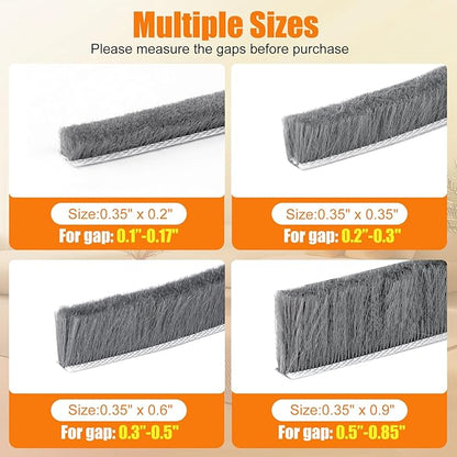 40FT Self-Adhesive Weather Stripping Seal for Door Frames and Sliding Windows, Weatherstripping for Soundproofing, Dustproof, Window Insulation for Winter, 0.35'' Wide x 0.35'' Thick, Grey