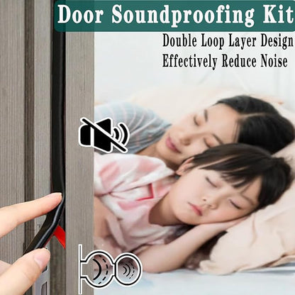 Door Seal Strip for Door Frame, Rubber Weather Stripping Door Seal, Self-Adhesive Extra Thick Insulation Strip, Soundproofing, Dustproof, Large Gap Filler (Black, 40 Ft)