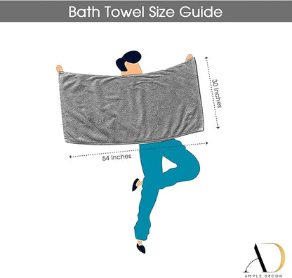 Ample Decor Bath Towels Pack of 16 600 GSM 100% Cotton, Absorbent Soft Premium Quality Machine Washable, Oeko Tex Certified, for Bathroom, Hotel, Spa, Gym, Kitchen - Beige - 30 X 54 Inch