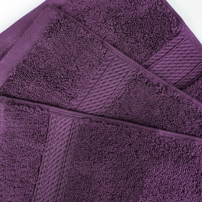 Superior Egyptian Cotton Pile 3 Piece Towel Set, Includes 1 Bath, 1 Hand, 1 Face Towel/Washcloth, Ultra Soft Luxury Towels, Thick Plush Essentials, Guest Bath, Spa, Hotel Bathroom, Plum