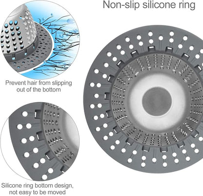 LEKEYE Drain Hair Catcher/Bathtub Drain Cover/Drain Protector for Pop-Up & Regular Drains(Patented Product)
