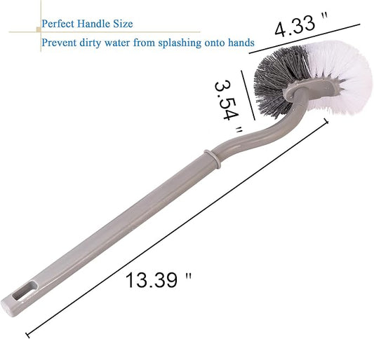 2 Pack Curved Toilet Bowl Brush Without Holder for Bathroom, Compact Toilet Brush Durable Under The Rim Household Deep Cleaning Brushes (Gray Toilet Brush Without Holder)