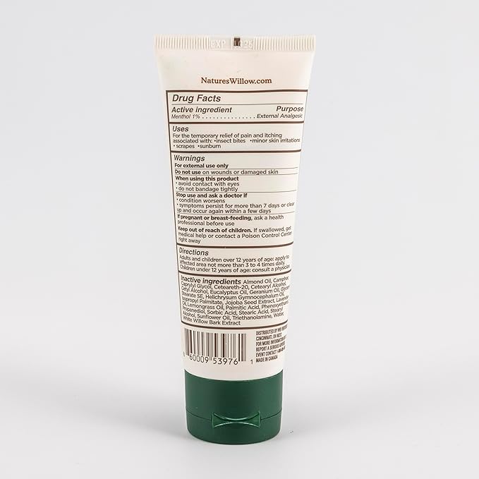 Nature's Willow Itch Relief Lotion with White Willow Bark for Soothing Skin | Natural Anti Itch Lotion Provides Relief from Bug Bites, Rash, Sunburn and More | Made with Essential Oils | 3.5oz (3)