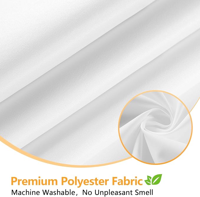 Waterproof Fabric Stall Shower Curtain Liner Long 36 x 78 inch, Washable Cloth Shower Liner with 2 Large Magnets, White Bathroom Shower Curtain for Single Stall