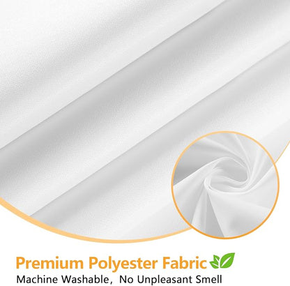 Waterproof Fabric Stall Shower Curtain Liner with 3 Large Magnets, 54 x 78 inch Long Cloth Shower Liner Washable, 54‘’ W White Lightweigt Bathroom Shower Stall Curtain