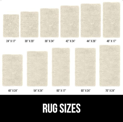 GORILLA GRIP Bath Rug Mat 36x24, Thick Absorbent Chenille, Quick Dry Microfiber Mats, Rubber Backing Washable Shower Floor Rugs, Bathmat Runner, US Designed Bathroom Home Decor Accessories Dusty Cloud