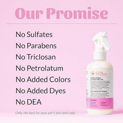 Skout's Honor Probiotic Pet Detangler Spray- Hydrating & Conditioning w/Avocado Oil, 97% Natural, Paraben & Sulfate-Free, softens for a More brushable Coat, Daily Use, 8oz, Happy Puppy, 2-Pack