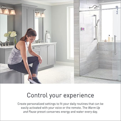 Moen Matte Black Smart Shower 4-Outlet Digital Water Controller for Thermostatic Shower Valve, TS3304BL