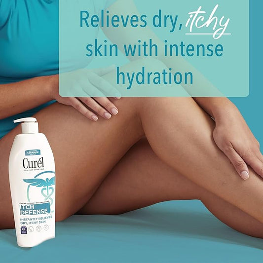 Curel Itch Defense Lotion for Sensitive and Dry Skin, Hand and Body Lotion that Helps Prevent Flare-Ups, Soothes Itchy Skin, Ceramide Moisturizer, Body Care, Bulk, 13 Oz (Pack of 3)