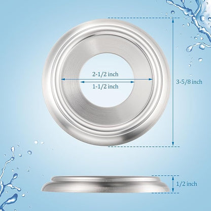 Enhon Metal Tub Spout Cover Ring, Bathroom Faucet Remodeling Wall Plate with Foam Gasket, 1-1/2 Inch ID and 3-5/8 Inch OD(Brushed Nickel)