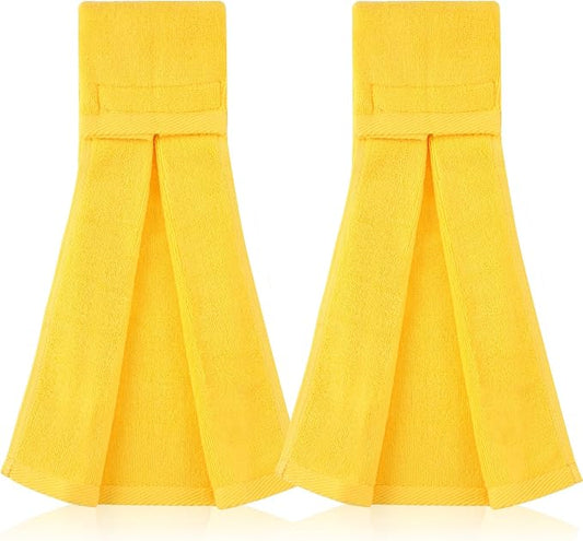 Shimeyao 2 Pcs Cotton Sports Football Towel with Closure Pitching Football Sweat Towel for Sports Gym Men Women Accessories(Yellow, Classic)