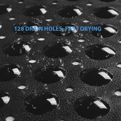 AmazerBath Bath Tub Mat, Medium Size 27.6 x 15 Inches Non-Slip Shower Mats with Suction Cups and Drain Holes, Bathtub Mats Bathroom Mats Machine Washable (Black)