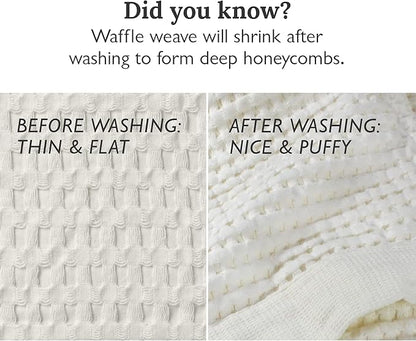 GILDEN TREE Waffle Bath Sheet Quick Dry Towel, Thin Luxury Bath Towels, 40x80 Large Bath Towels 2 Pack Bath Sheets, Modern Style (Cream)