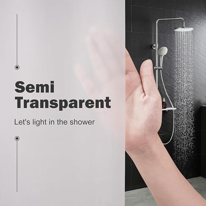 UFRIDAY 60 Shower Curtain Liner Frosted,60x72 inches Shower Curtain with 3 Big Weighted Magnets Heavy Duty PEVA 10 Grommet Holes Waterproof Shower Liner