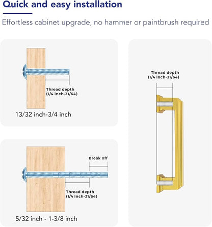 Ravinte Hardware 10 Pack Brushed Brass Cabinet Pulls, 3 Inch (76mm) Hole Center Zinc Alloy Drawer Handles for Kitchen Cabinets, Cupboards, Dressers, Square Solid Metal Hardware