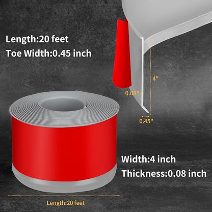 Flexible Baseboard Molding Trim 4 Inch Self-Adhesive Vinyl Wall Base Peel and Stick Cove Base Rubber Wall Baseboard Moulding Trim (20Ft, Gray)