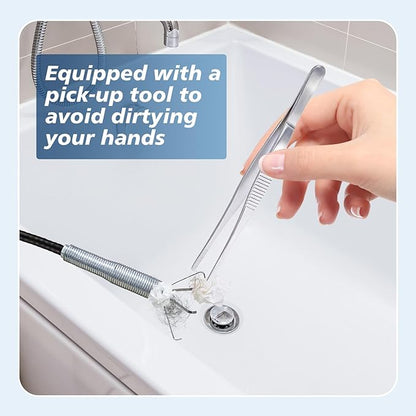35'' Flexible Grabber Claw (4 Claws), Drain Snake with Tweezers, Bendable Hose Grabber Reacher Tool, Retractable Drain Clog Remover Tool, Pickup Tool for Bath Tub, Toilet, Kitchen Sink & Sewer
