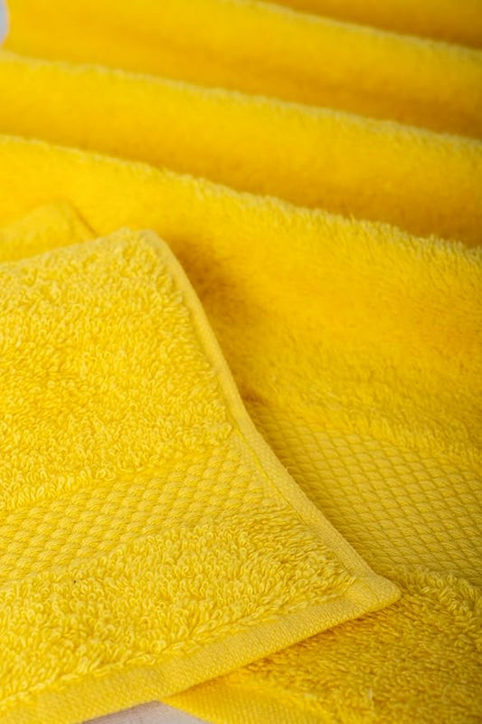 Hencely Premium 6-Pack Washcloths 12x12 Inches Soft Turkish Cotton High Absorbent and Quick Dry Dishtowel for Kitchen and Bath (Wash Cloth 6 Pack, Yellow)