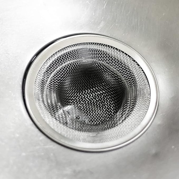 Juvale Stainless Steel Sink Drain Strainer - Mesh Kitchen Sink Strainer - Anti-Clogging Wire Mesh Screen - Pack of 4, 4.3 in, 2.8 in, 2.1 in