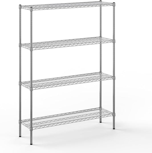 14" Deep x 48" Wide x 64" Height Wire Shelving Kit | 4-Tier | NSF Commercial Storage Rack Unit