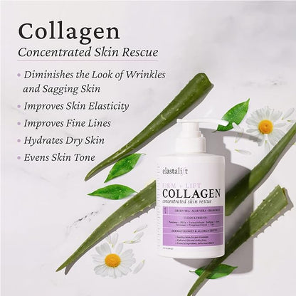 Elastalift Collagen Body Cream + Hyaluronic Acid Lotion Skin Care Set, Anti Aging Face & Body Moisturizer Dry Skin Rescue Creams For Wrinkle Control, Lifting, Firming, & Tightening Skin, 2-Pack