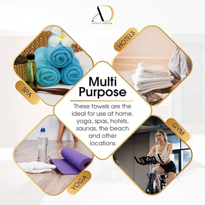 Ample Decor 100% Cotton Washcloths Set of 50 - Highly Absorbent, Popcorn Textured - Mulaayam Collection - Black 12 X 12 Inch