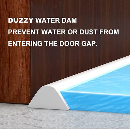 Duzzy 118 Inch Collapsible Shower Water Dam, Shower Threshold Water Stopper Barrier and Retention System and Keeps Water Inside Threshold Dry and Wet Separation, Suitable for Bathroom & Kitchen